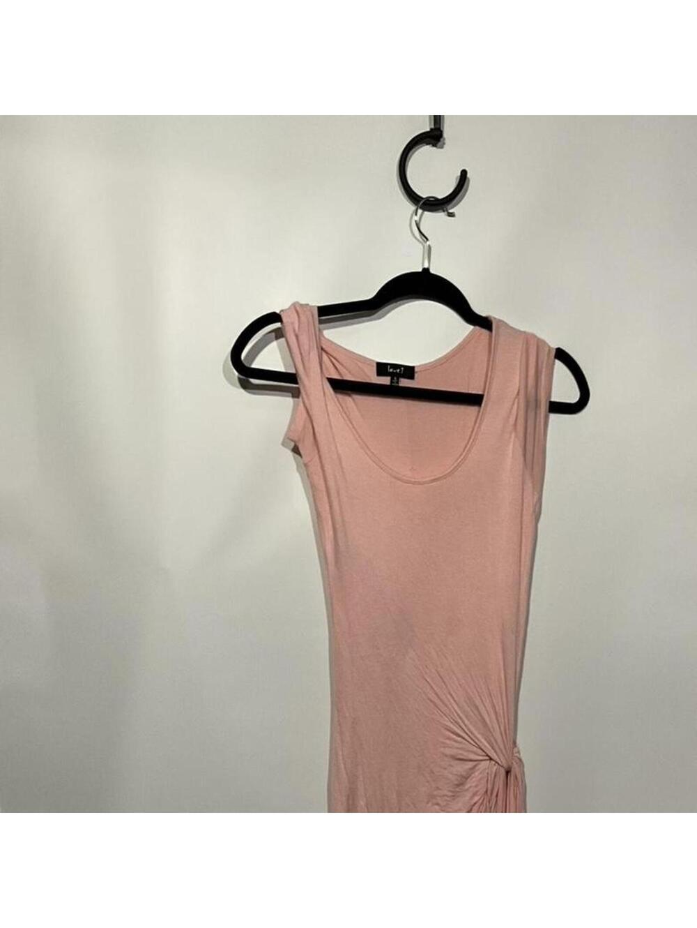 Pink Sleeveless Ruched Side Dress